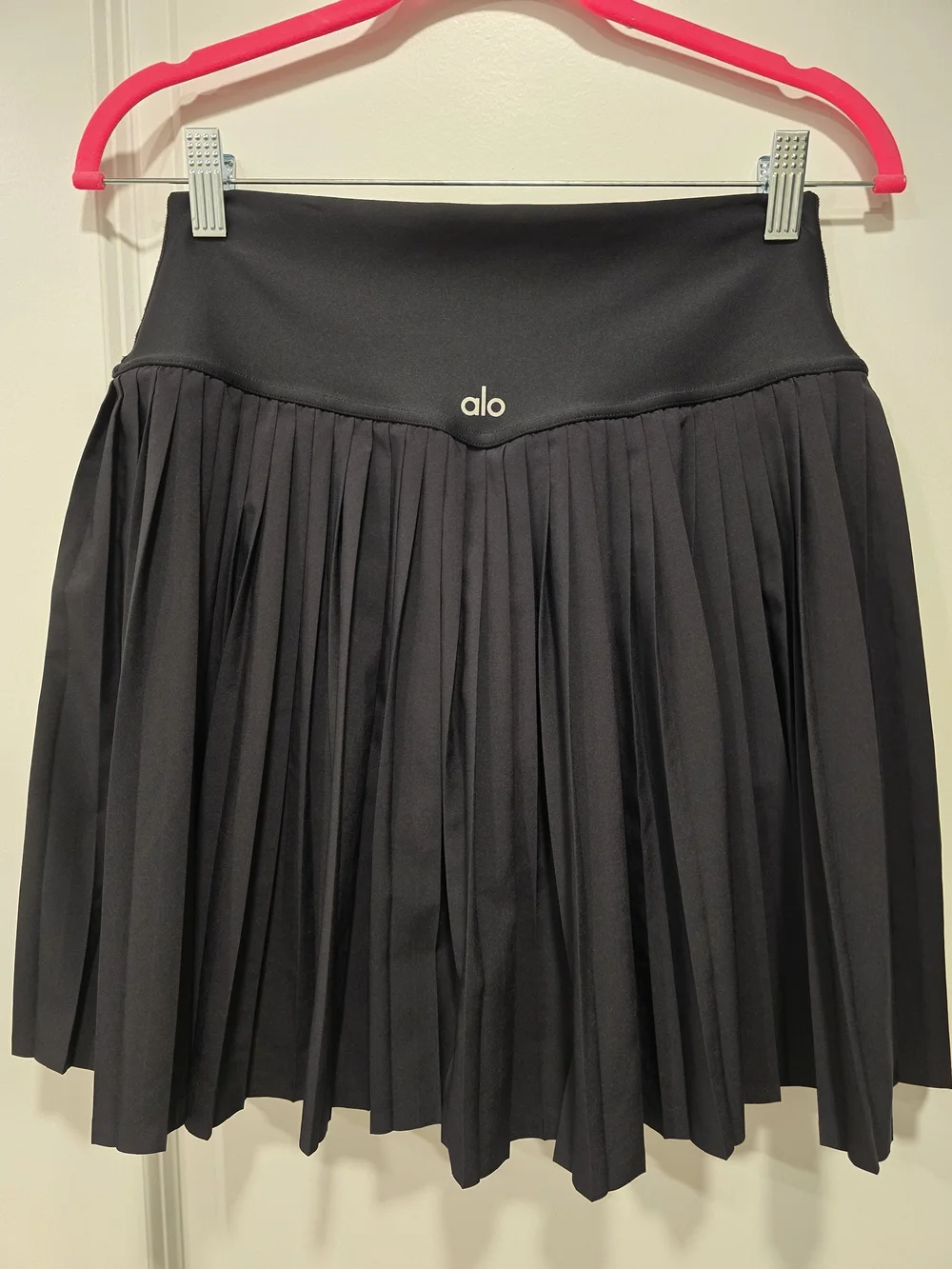 Alo Yoga Grand Slam Tennis Skirt - Pleated Black Skort Large
